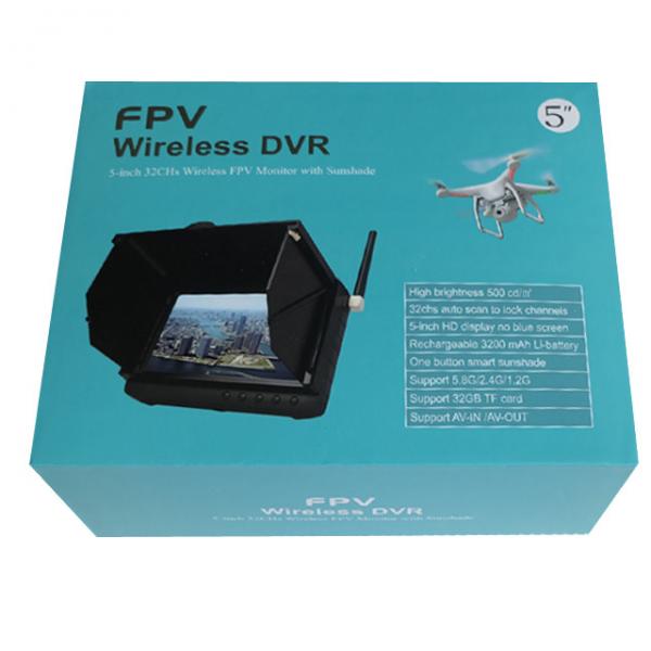 1.2Ghz HD Wireless 5 inch FPV Monitor / Receiver Support 32GB TF Card