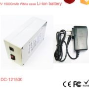 DC-121500 White 15000mAh Polymer Recharge li-ion 12v lithium battery