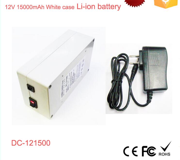 DC-121500 White 15000mAh Polymer Recharge li-ion 12v lithium battery