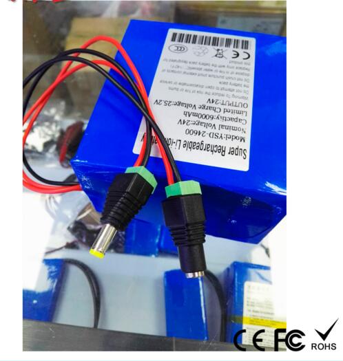  rechargeable DC 24v 6Ah li-ion battery pack