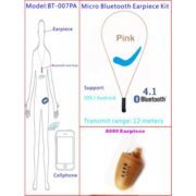 Pink Necklace Invisable Micro Bluetooth Earpiece Kit With A680 Micro Earpiece,Bluetooth 4.1 Neck Loop Invisable Earpiece