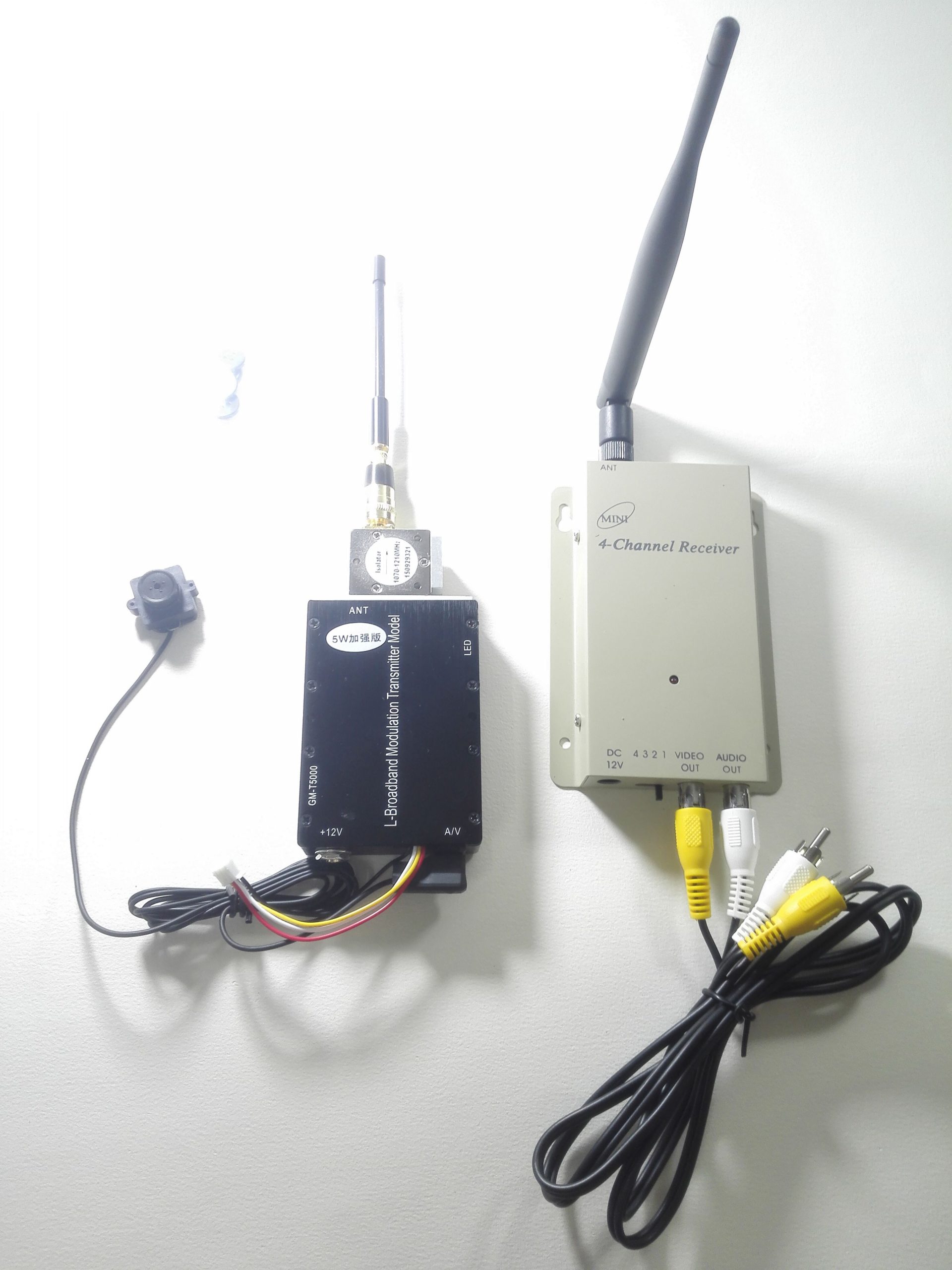 1.2G 5W 5000MW 4CH FPV CCTV Audio Video AV Transmitter