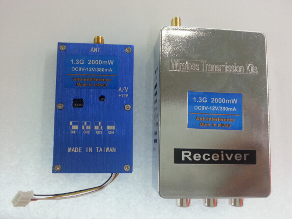 2W 1.3G Wireless Audio Video AV Transmitter Receiver