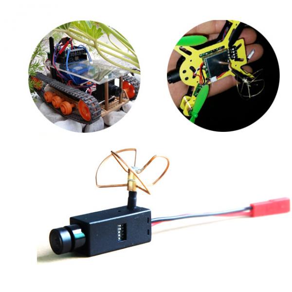32CHs 5.8Ghz Wireless FPV Camera with Clover Antenna , 120 Degree Wide Angle