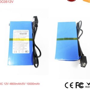 Rechargeable 12V lithium Li-polymer battery for CCTV Camera 4800mah 12V/5V 10Ah