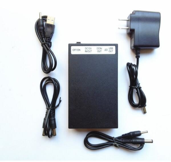 Portable rechargeable lithium polymer battery 5v 20ah//9V 12A/12V 9.8Ah 3 in 1 for Phone and CCTV Camera