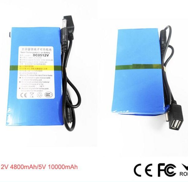 DC Lithium ion power bank battery li-poly 12v 4800mah/5V 10Ah