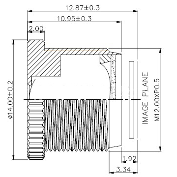 1/2" 9.3mm 5Megapixel F2.8 S-mount Non-distortion lens for 1/2" 1/3" 1/4" sensors - Image 2