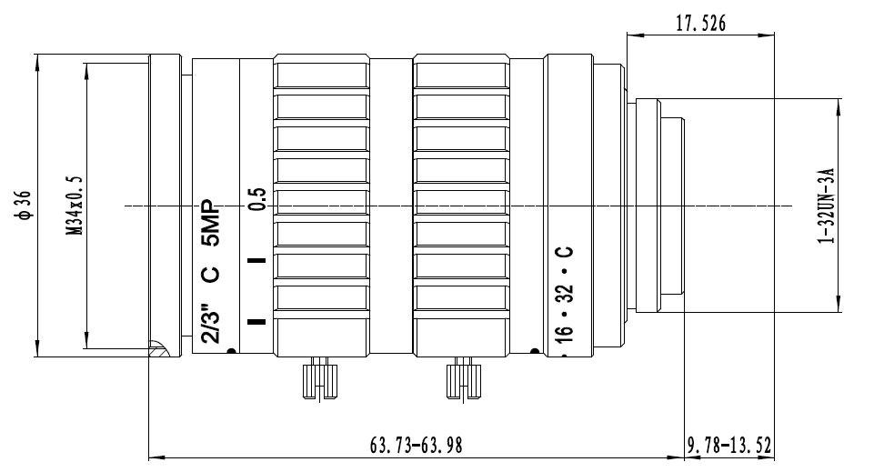 2/3" 16mm F1.8 5Megapixel Manual IRIS Low-distortion C-mount Lens for Traffic Monitoring - Image 2