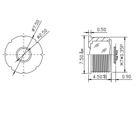 1/4" 3.3mm 2Megapixel M7*0.35 mount non-distortion lens, Φ4.85mm F2.8 63degree M7 lens - Image 3
