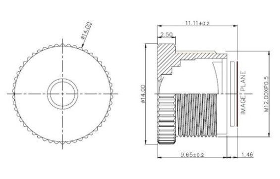 1/2.5" 7.5mm 5Megapixel M12*0.5 mount Non-distortion lens for scanners - Image 2