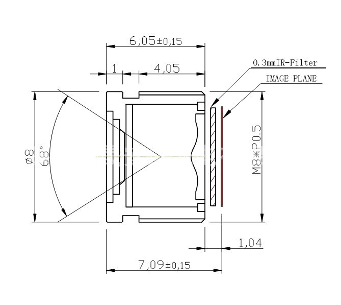 1/4" 4.2mm 5Megapixel M8*0.5 mount non-distortion lens for 5Mega CMOS sensors - Image 5