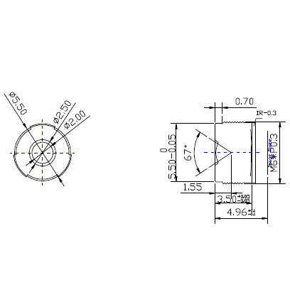 1/3.2" 4.26mm 5Megapixel F2.2 M6-mount low-distortion lens with IR filter - Image 2