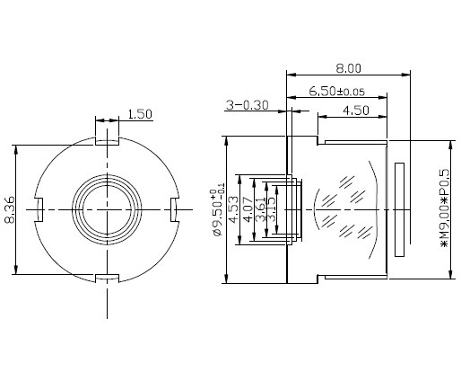 1/2.7" 5mm 3Megapixel M9*0.5 mount low-distortion lens for 1/2.7" sensors - Image 4